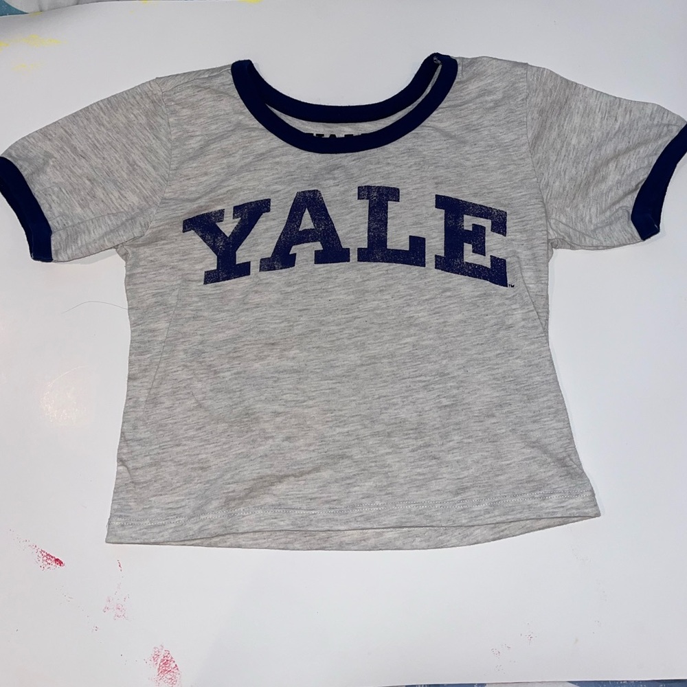 Grey and Navy Yale Baby Tee
